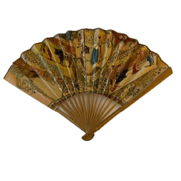 Vintage Tijuana Mexican “Bullfighting” Vintage Fan - Picture 1 of 13